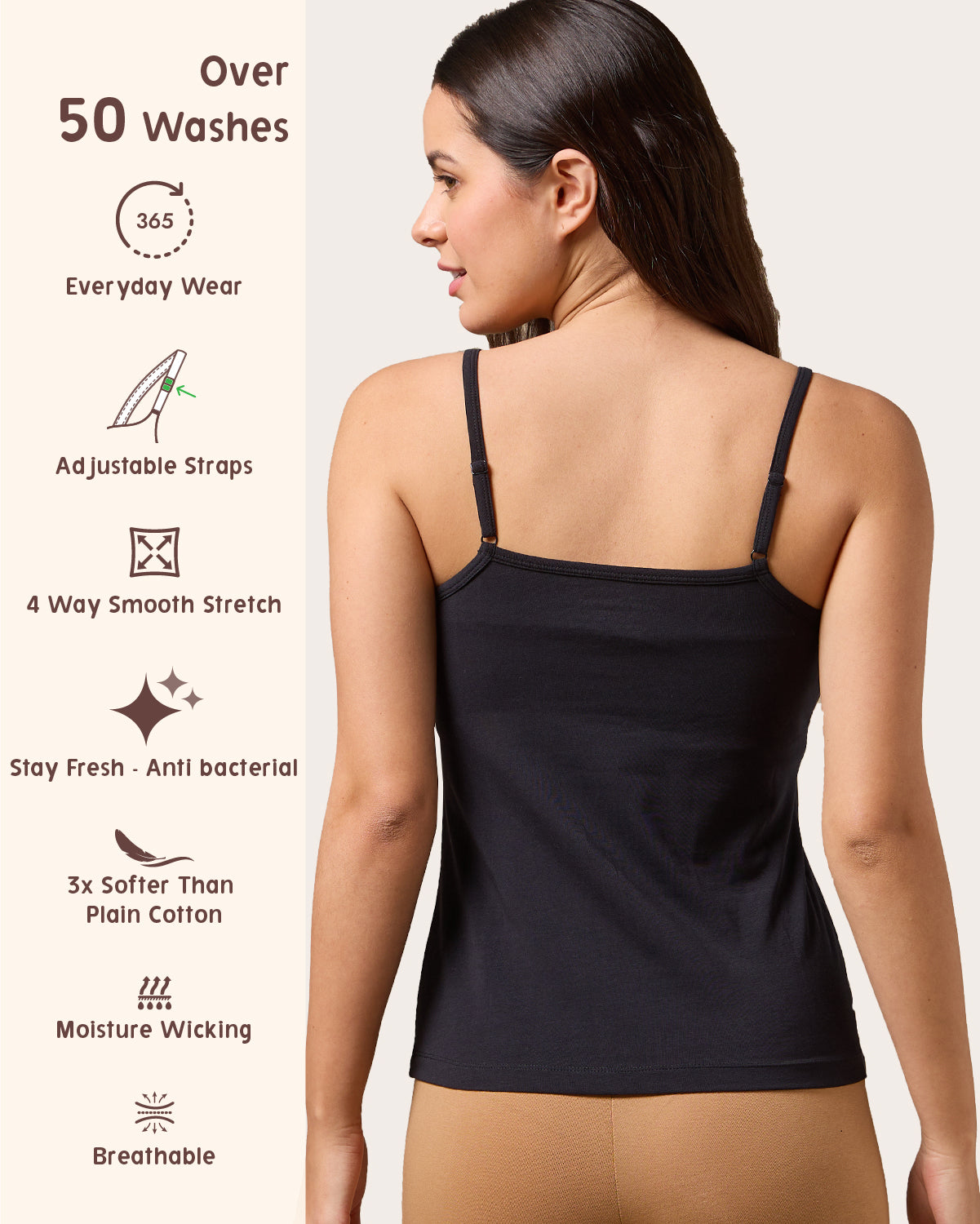 Camisole Soft Cotton Stretch Combo pack of 3