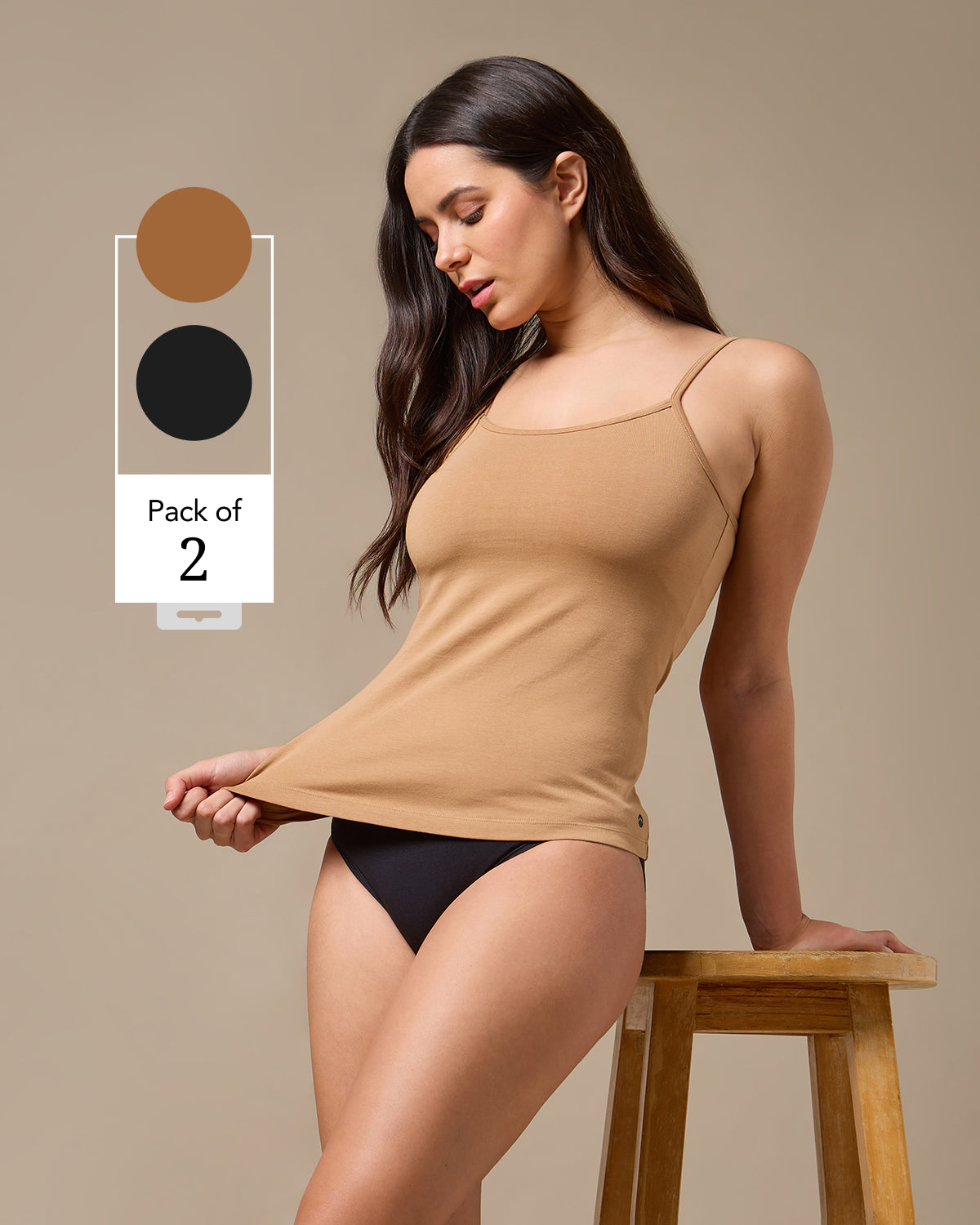 Camisole Soft Cotton Stretch Combo Pack of 2