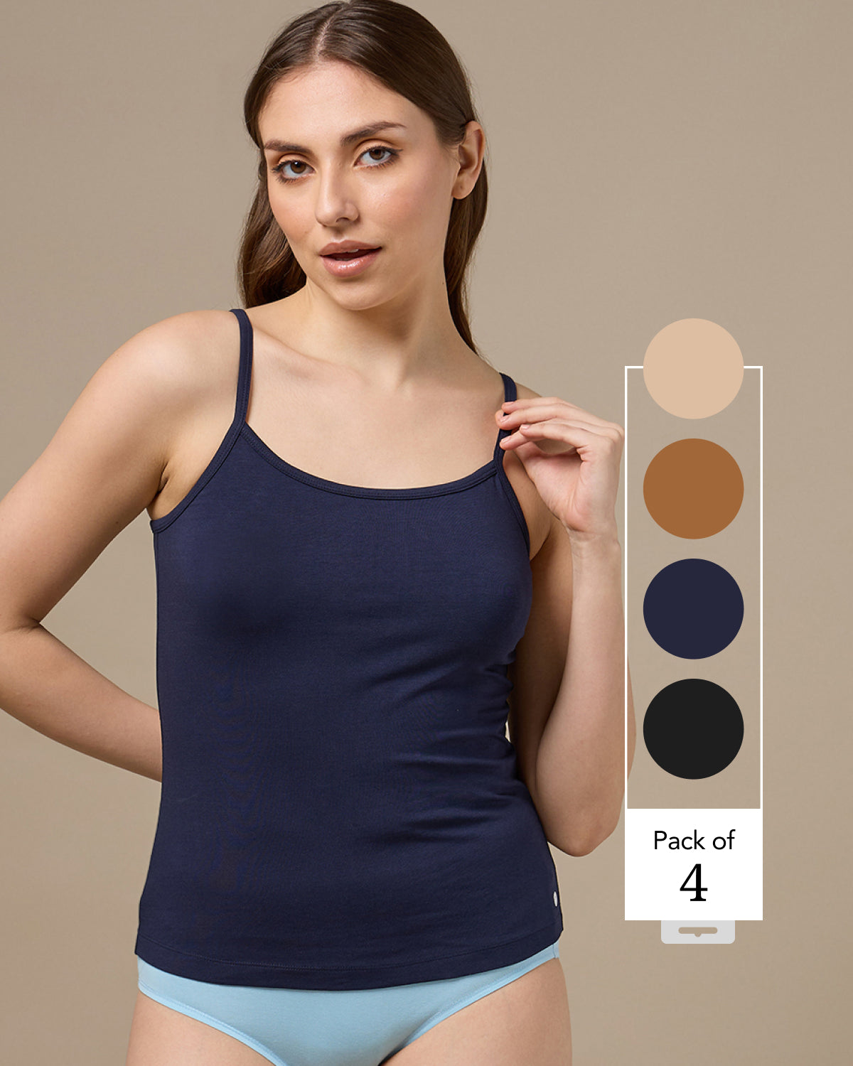 Camisole Soft Cotton Stretch Combo Pack of 4