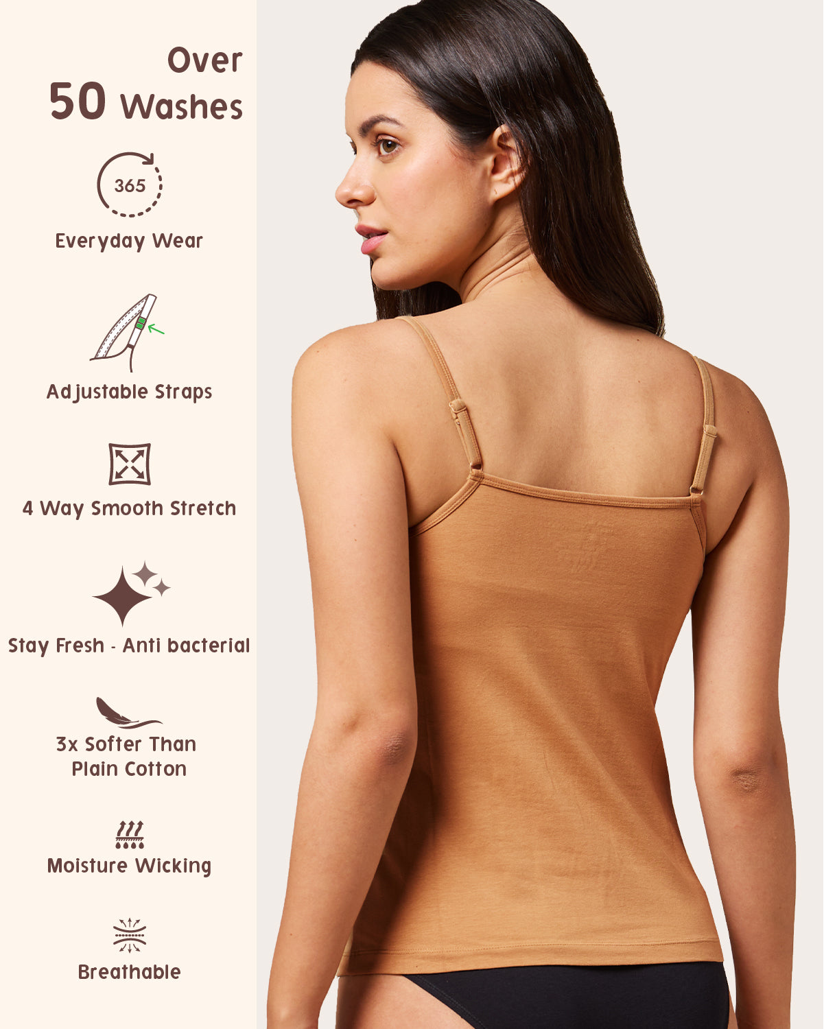 Camisole Soft Cotton Stretch Combo Pack of 3