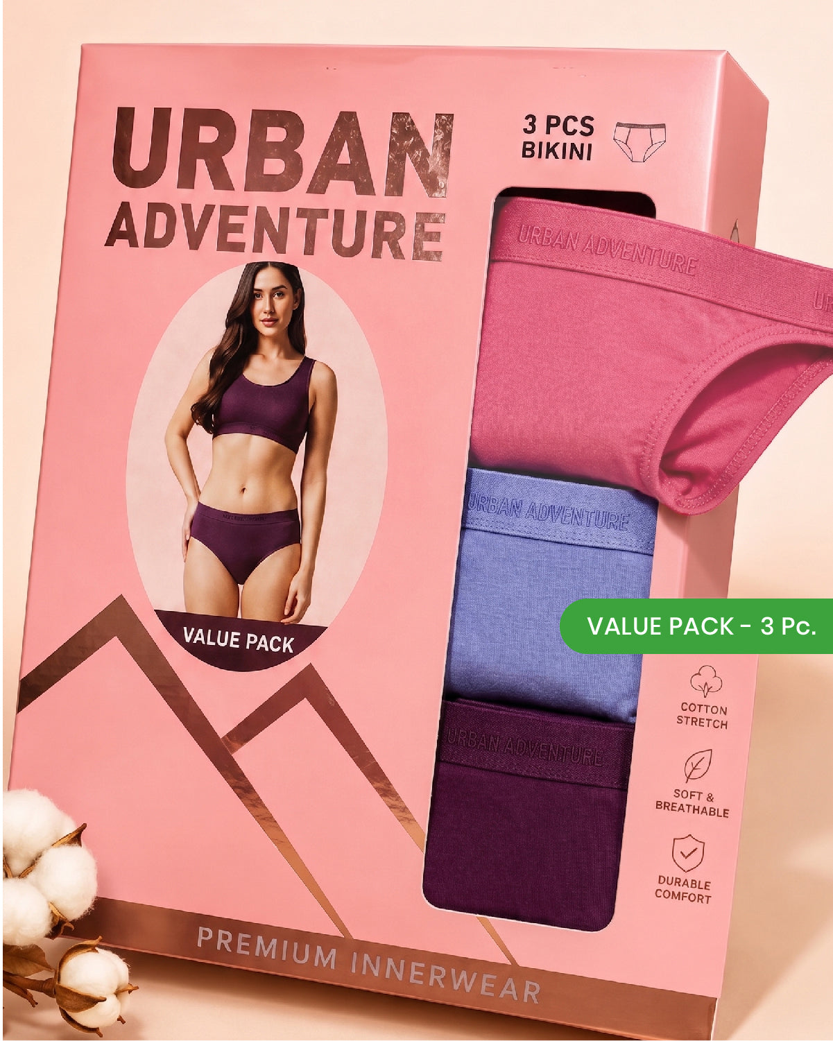 Cotton Spandex Bikini | Combo Pack of 3
