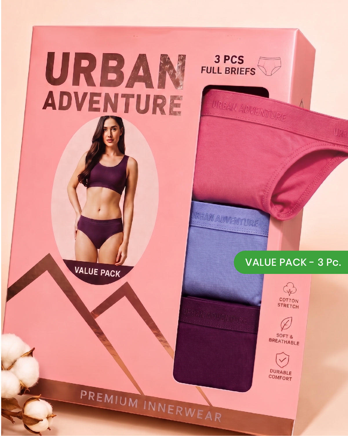 Cotton High Waist Brief | Combo Pack of 3
