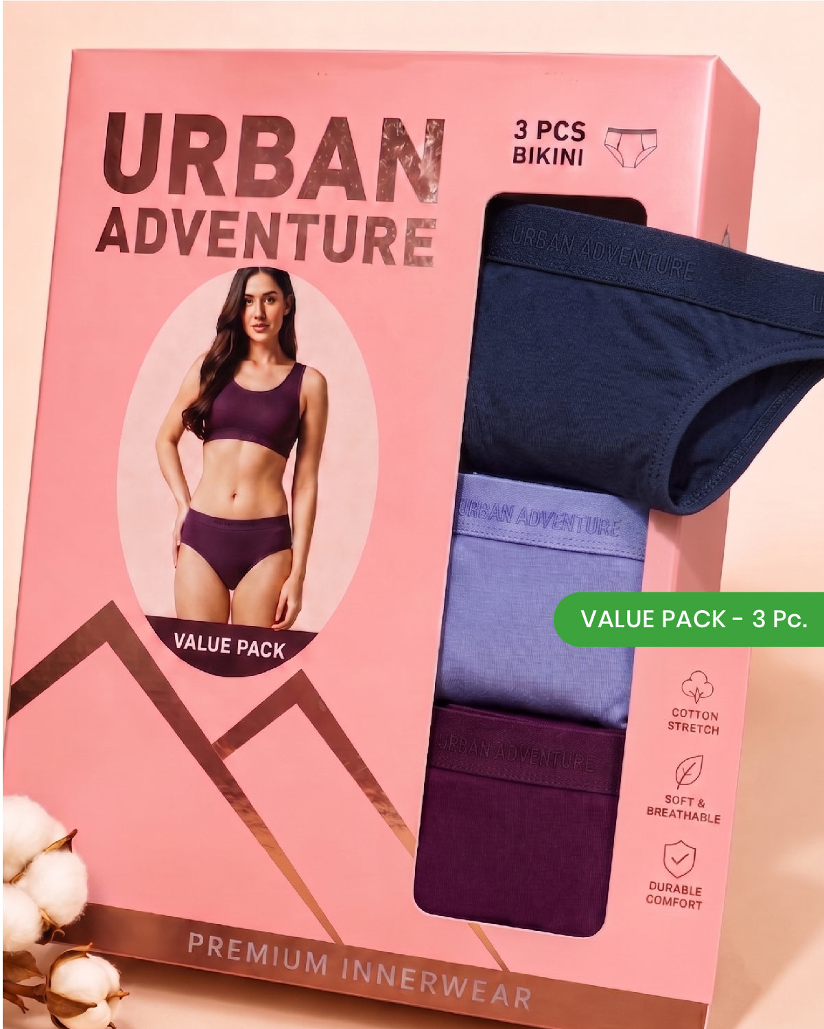 Cotton Spandex Bikini | Combo Pack of 3