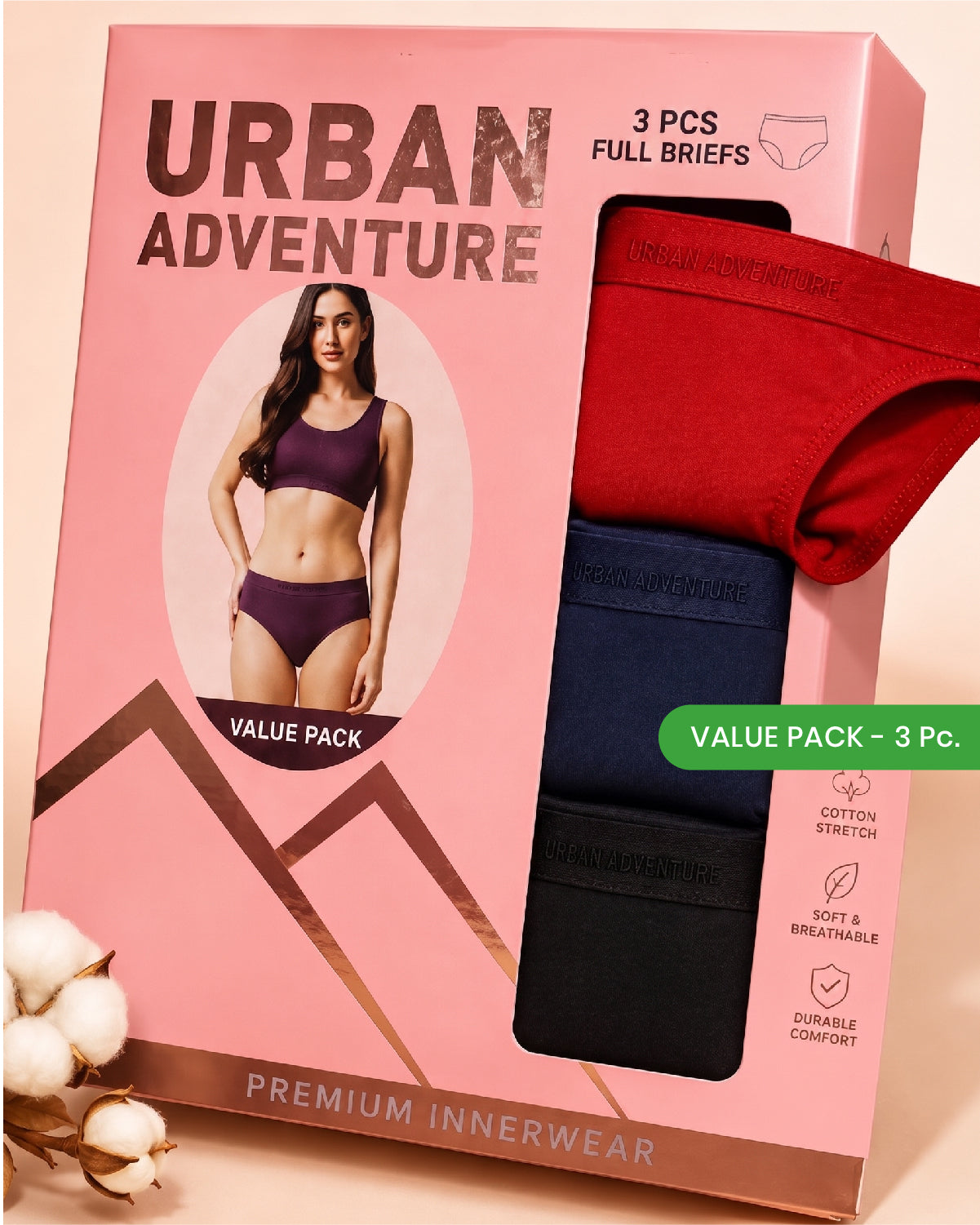 Cotton High Waist Brief | Combo Pack of 3