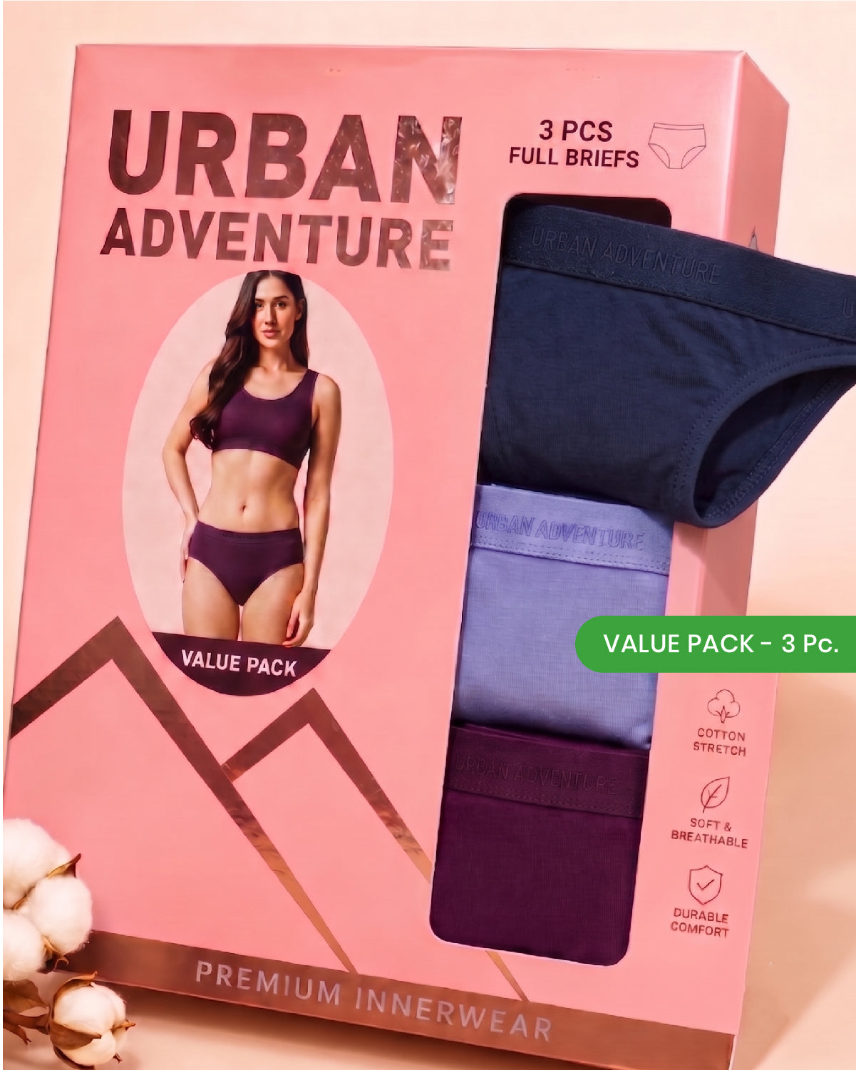 Cotton High Waist Brief | Combo Pack of 3